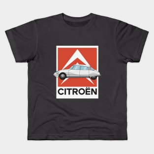 Citroen DS White Illustration Kids T-Shirt